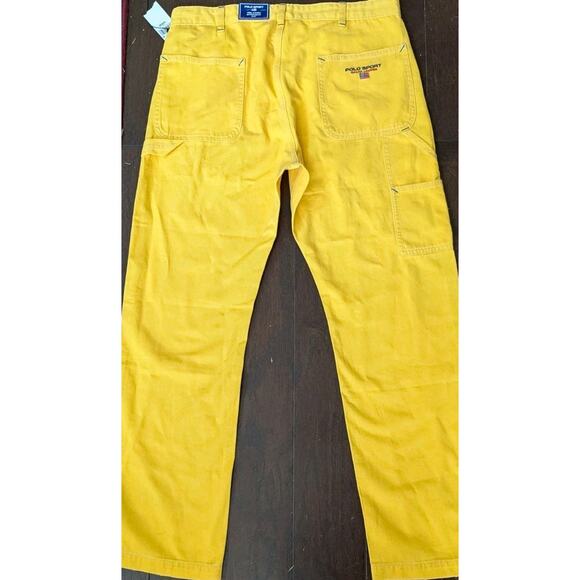 Ralph Lauren Polo Sport Yellow Carpenter Jeans Men 34 Relaxed Straight Fit New - Picture 8 of 16